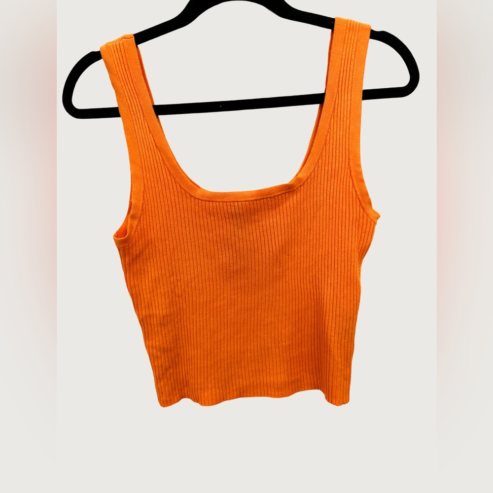H&M | Vibrant Orange Ribbed Tank Top - Picture 2 of 4